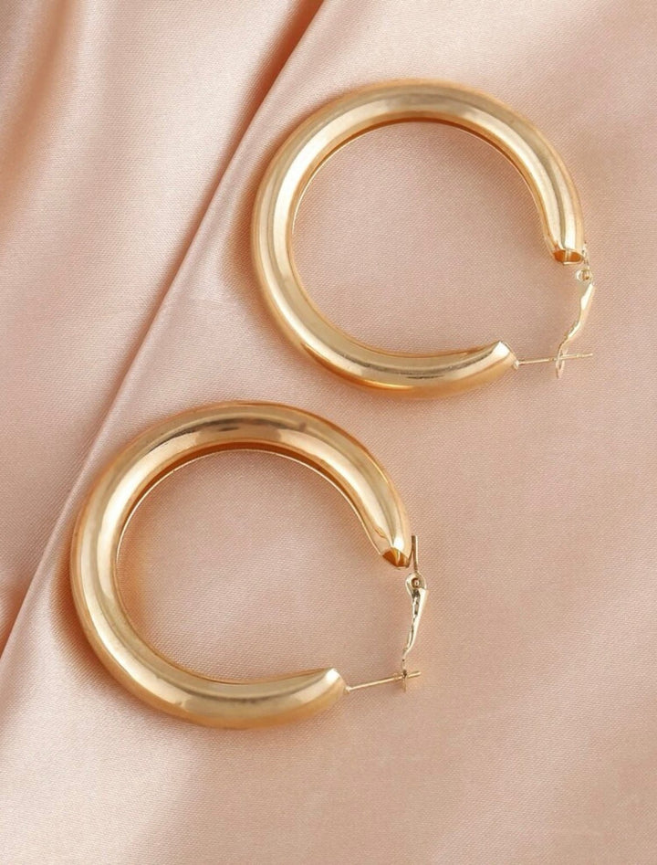 Pink Panda- Statement golden hoops