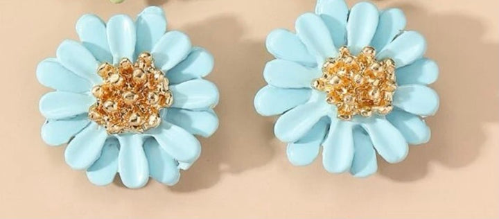 Pink Panda- Daisy Blue Studs