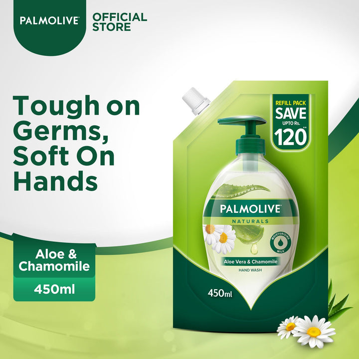 Palmolive- Naturals Liquid Handwash Aloe & Chamomile 450ml Refill Pouch