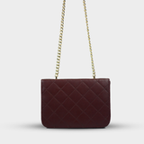 FAM Bags Quilted Chain Bag - Burgundy