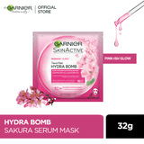 Garnier- Skin Active Hydra Bomb Sakura Tissue Face Mask, Hydrating and Glow Boosting, 32g