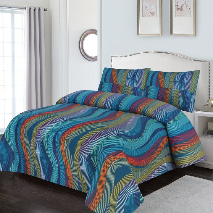 RUCHE - Rainbow - King Size Bed Sheet Set