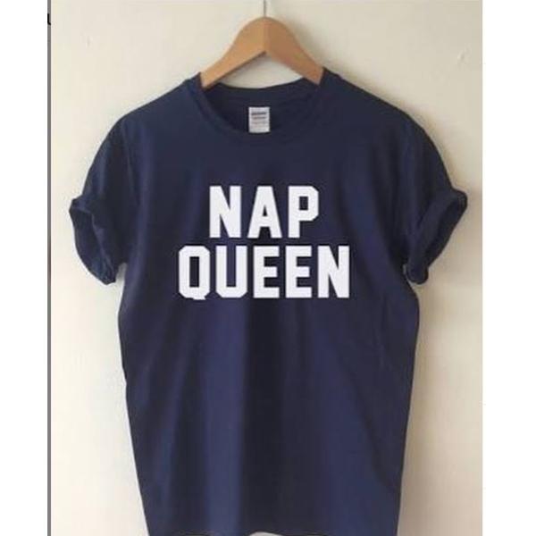 Emerce- NAP QUEEN Printed Half Sleeves T Shirt NavyBlue