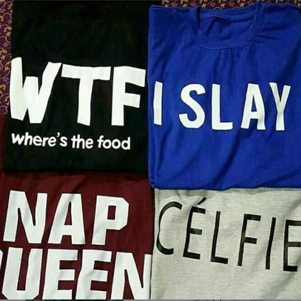 Emerce- Pack Of 4 (WTF+ISLAY+NAP QUEEN+CELFIE) Printed Hlaf Sleeves T Shirts Black,Blue,Maroon&Grey