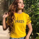 Emerce- PARIS Printed Half Sleeves T Shirt Yellow