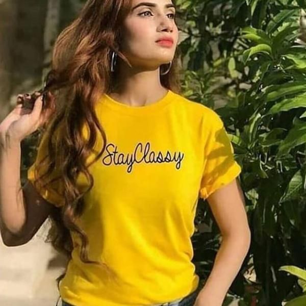 Emerce- Stay Classy Printed Half Sleeves T Shirt Yellow