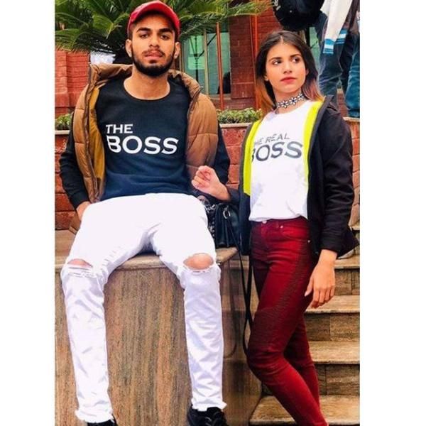 Emerce- Pack Of 2 The BOSS The Real BOSS Printed Full Sleeves T Shirt Black&White