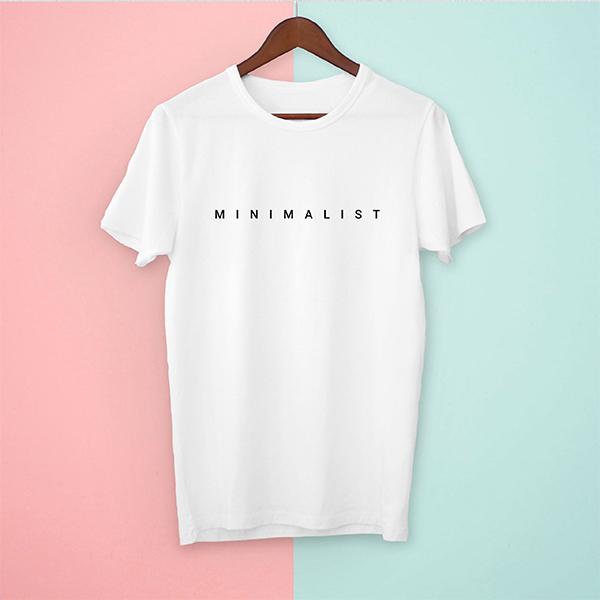 Emerce- MINIMALIST Printed Half Sleeves T Shirt White