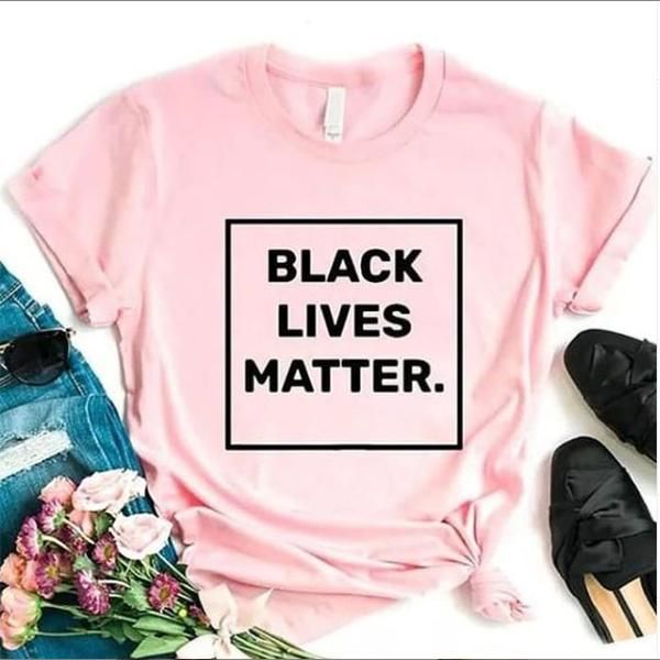 Emerce- BLACK LIVES MATTER. Printed Half Sleeves T-Shirt - Pink