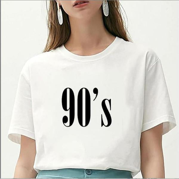 Emerce- 90'S Printed Half Sleeves T Shirt White