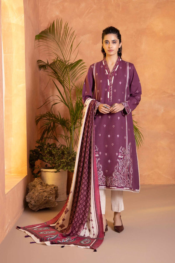 Sapphire- 2 Piece - Embroidered Khaddar Suit