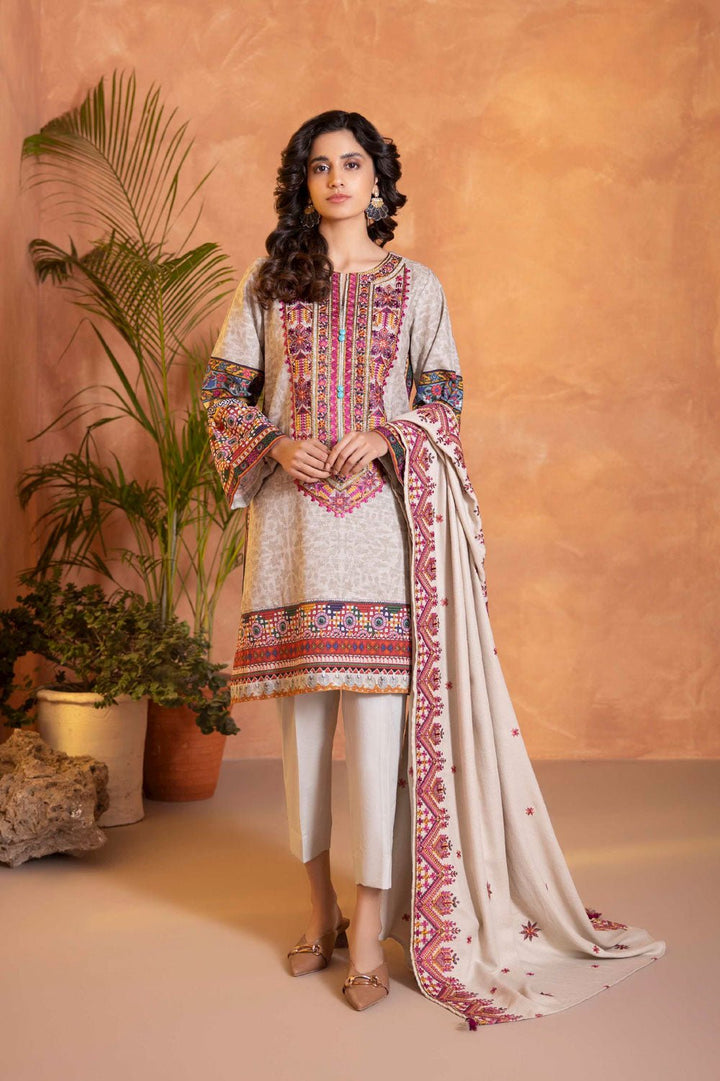 Sapphire- 2 Piece - Embroidered Khaddar Suit