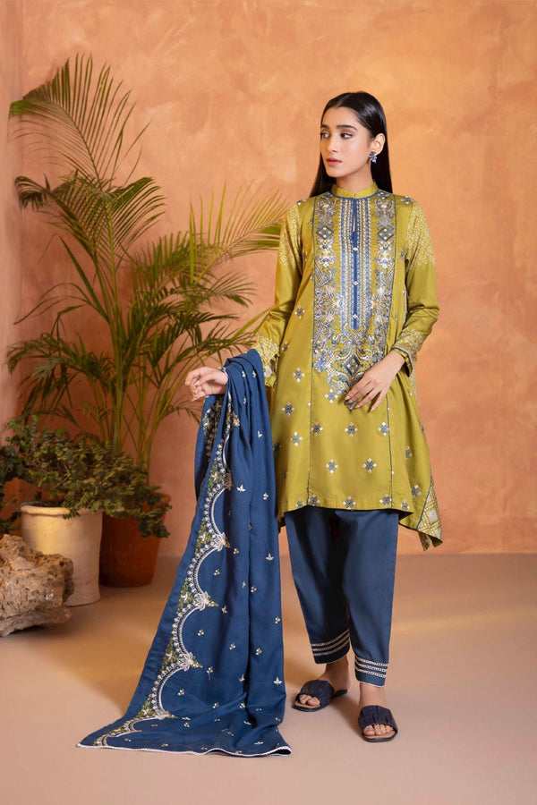 Sapphire- 2 Piece - Embroidered Satin Suit