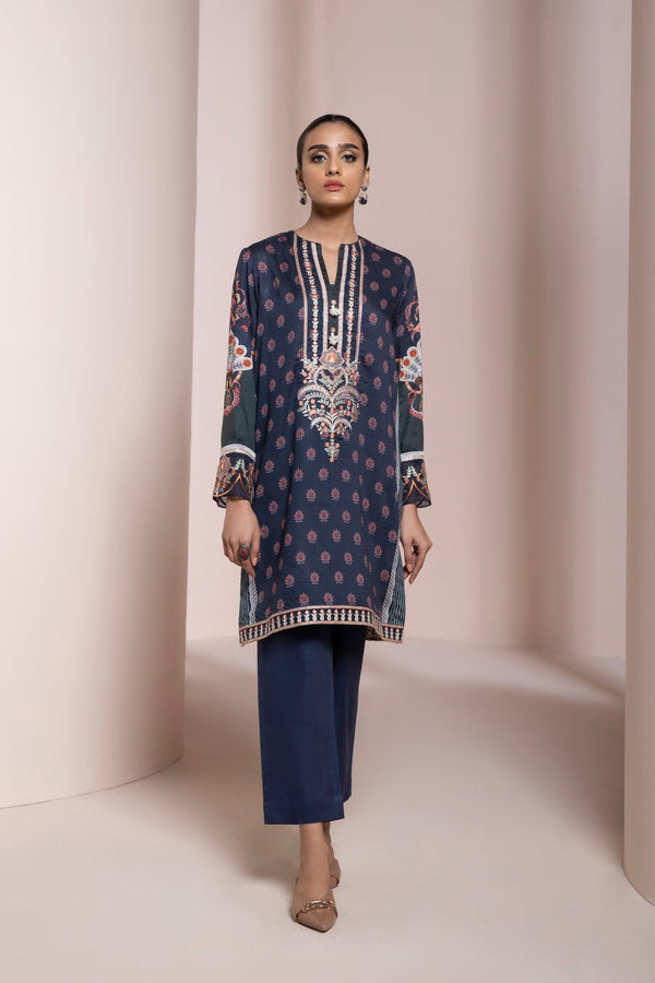 Sapphire- Embroidered Crepe Shirt