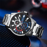 CURREN Black Dial Chronograph Stainless Steel Wrist Watch