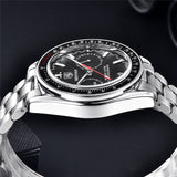 Benyar Stainless Steel Black Dial Silver Chain  Watch