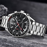 Benyar Stainless Steel Black Dial Silver Chain  Watch