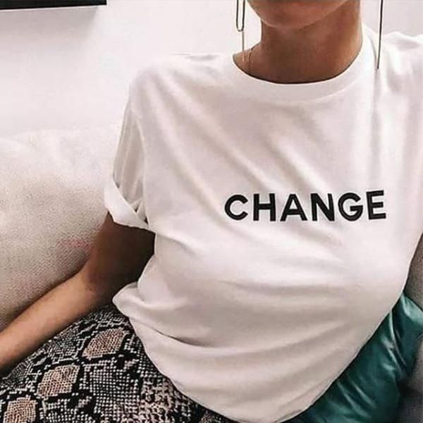 Emerce- CHANGE Printed Half Sleeves T-Shirt - White