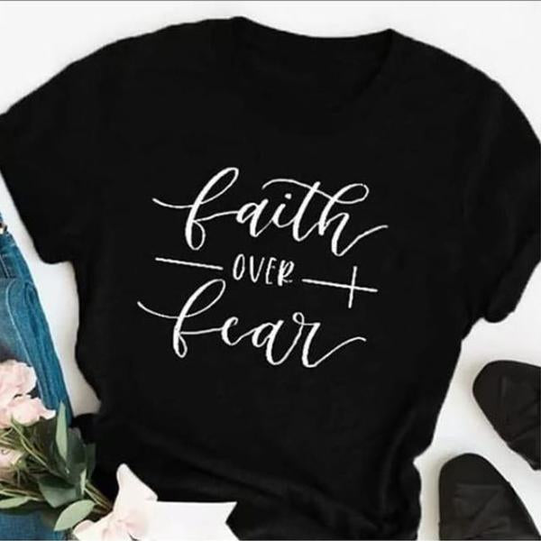Emerce- faith over fair Printed Half Sleeves T Shirt Black