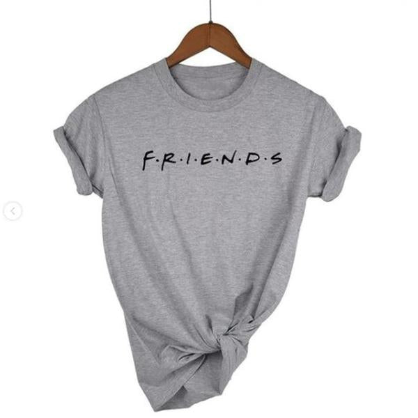 Emerce- F.R.I.E.N.D.S Printed Half Sleeves T Shirt Grey
