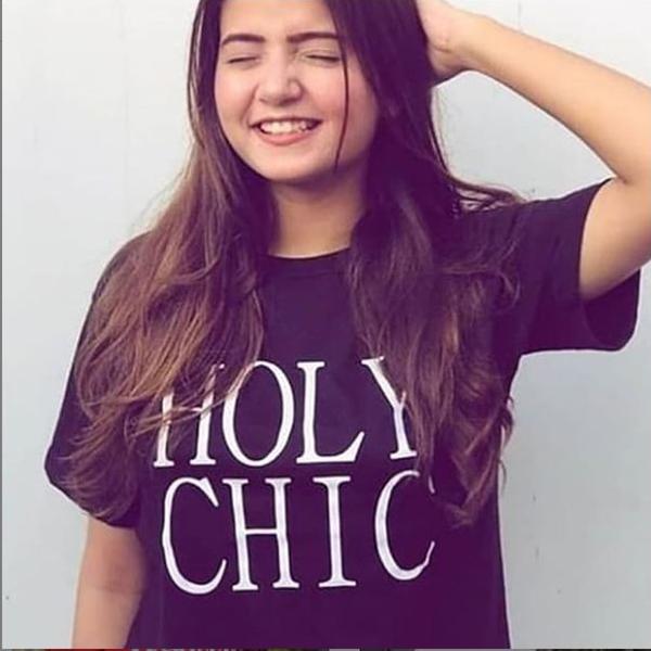 Emerce- HOLY CHIC Printed Half Sleeves T Shirt Black
