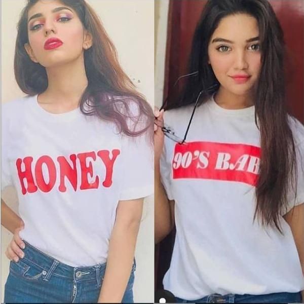 Emerce- Pack Of 2 HONEY+90's BABY Printed Half Sleeves T Shirts White