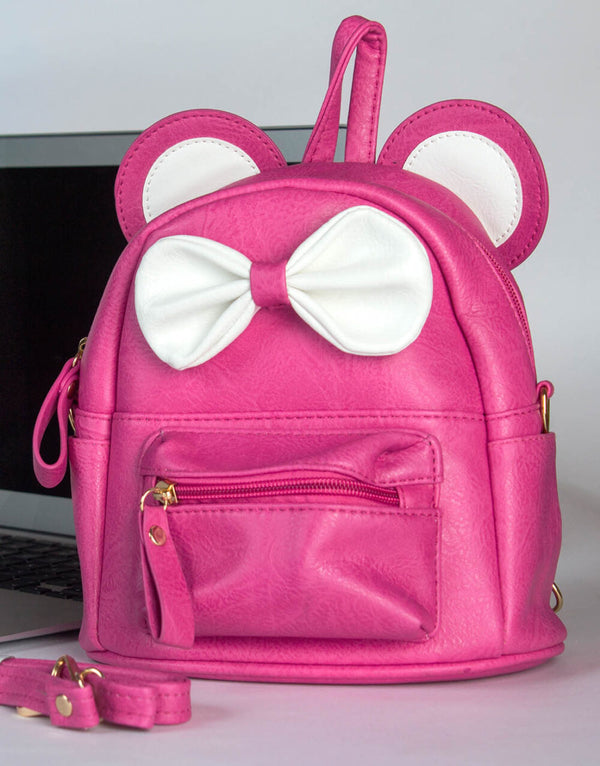 RangooN - Shocking Pink Bow Mini Backpack