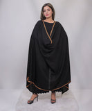 Bagallery Exclusive Plain Pashmina Shawl Embroidered Boarder