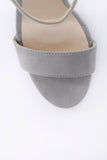Sapphire Grey Strap Block Heel