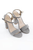 Sapphire -  Grey Strap Block Heel