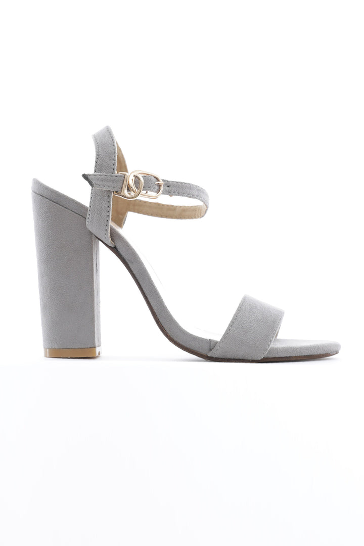 Sapphire Grey Strap Block Heel