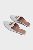 Sapphire- White Mule Loafers