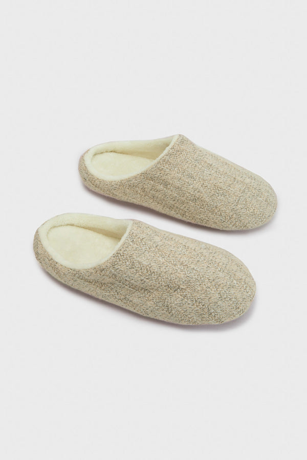 Sapphire Beige Fleece Slip-ons