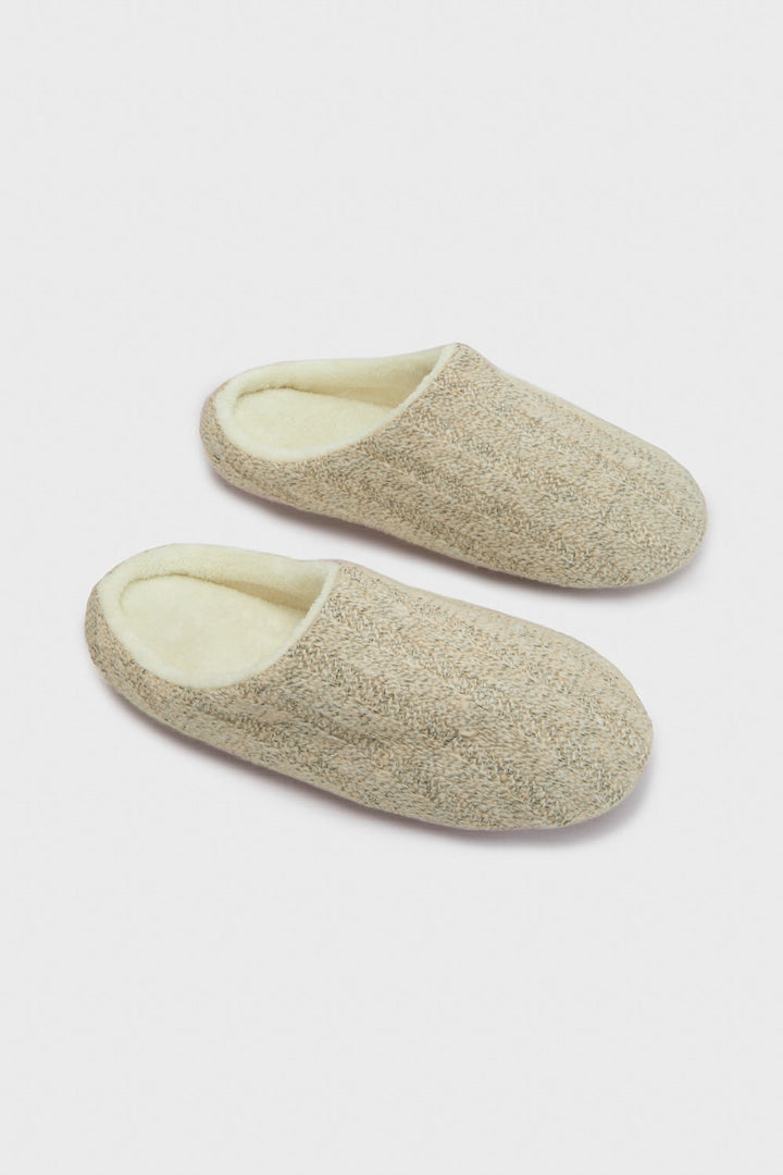 Sapphire Beige Fleece Slip-ons