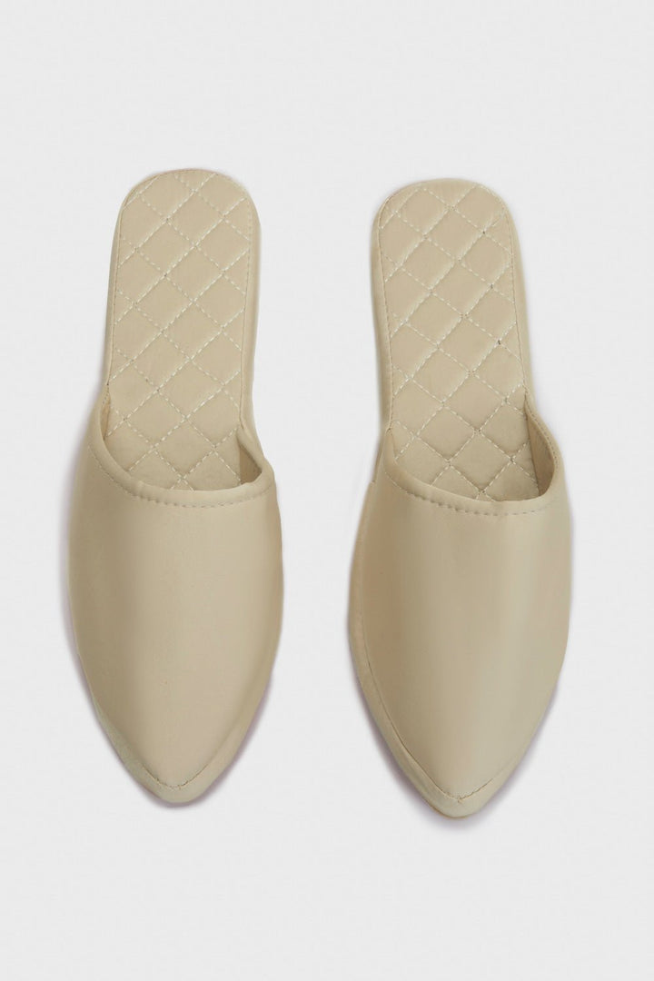 Sapphire Beige Satin Slip-ons