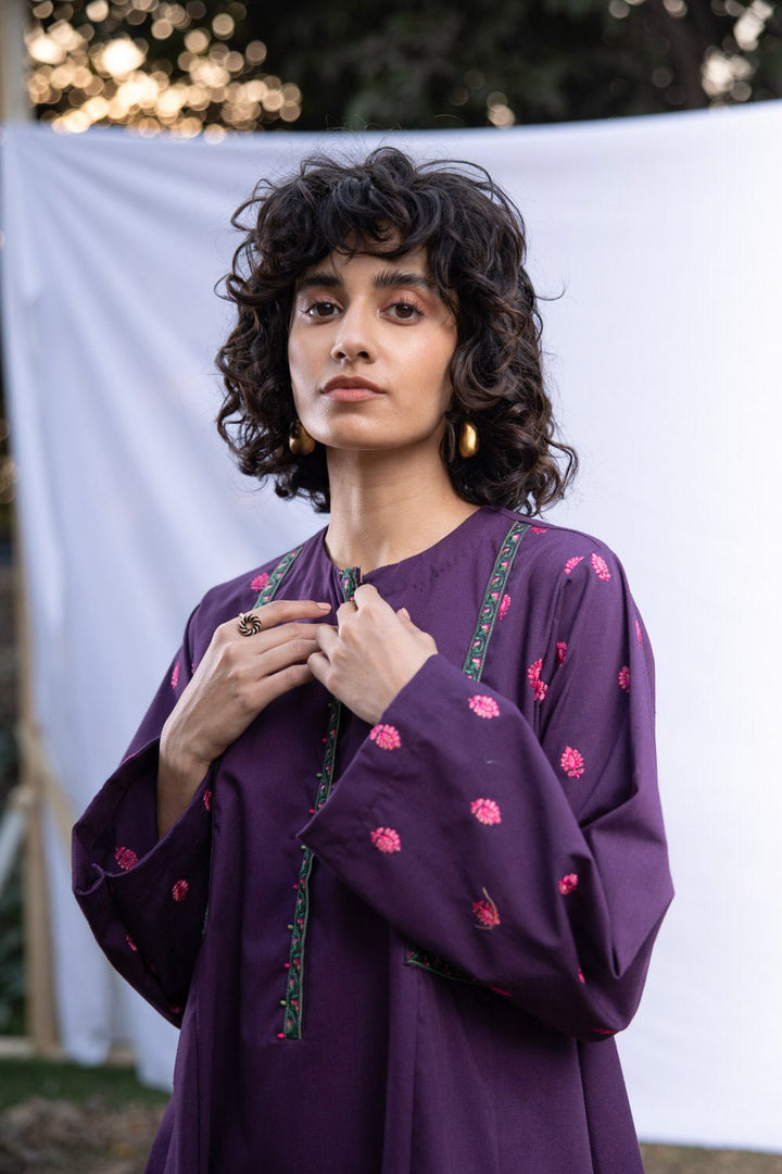 Sapphire- Embroidered Recycled Cotton Shirt