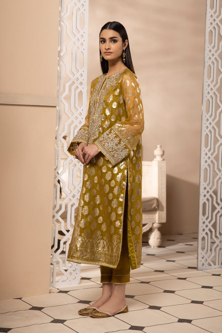 Sapphire Embroidered Organza Suit