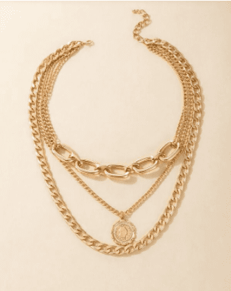 Shein- Coin Charm Layered Necklace