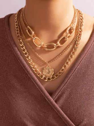 Shein- Coin Charm Layered Necklace