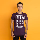 VYBE-NEW YRK CITY PRINTED T-Shirts-PURPLE