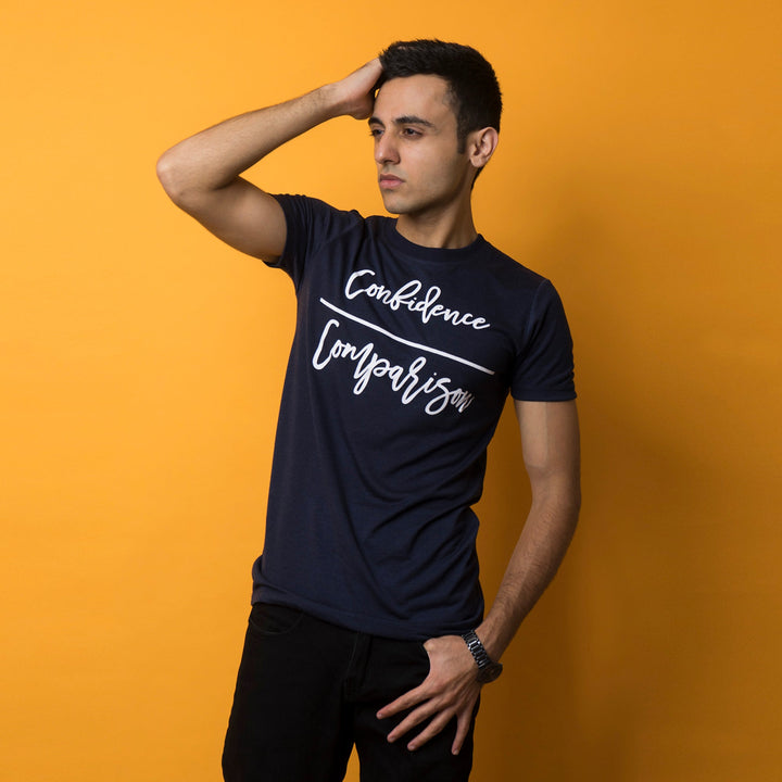 VYBE-Confidence PRINTED T-Shirts-NAVY