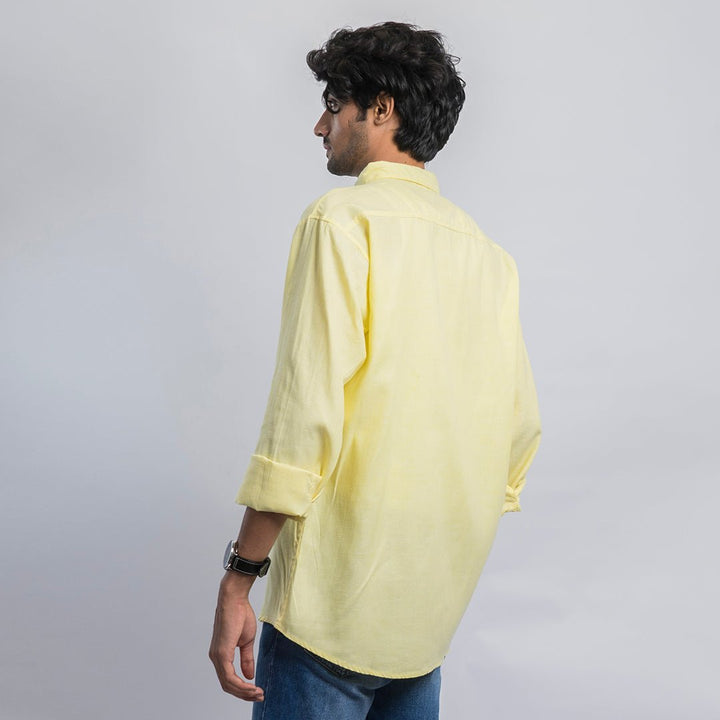 VYBE- Casual Solid Shirt - Yellow