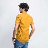 VYBE-Casual Shirt Half Sleeve-Mustard