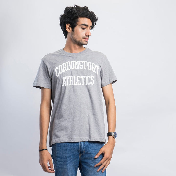 VYBE-Printed T Shirt-Commando Print Athelethics Gray