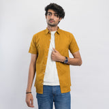 VYBE-Casual Shirt Half Sleeve-Mustard