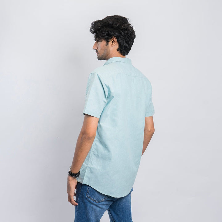 VYBE-Casual Shirt Half Sleeve-Light Green