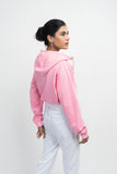 Vybe Basics - Crop Style Zipper Hoodie - Pink