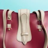 Shein - Satchel Bag with Flap - Maroon