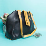 Shein - Satchel Bag With Flap - Black
