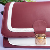 Shein - Flap Bag with Strap - Maroon